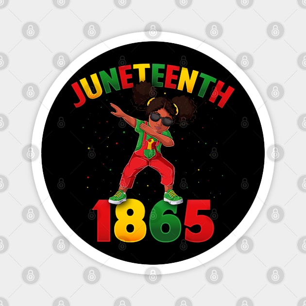 Juneteenth Dabbing Black Queen Melanin Brown Skin Girls Dab Magnet by BramCrye